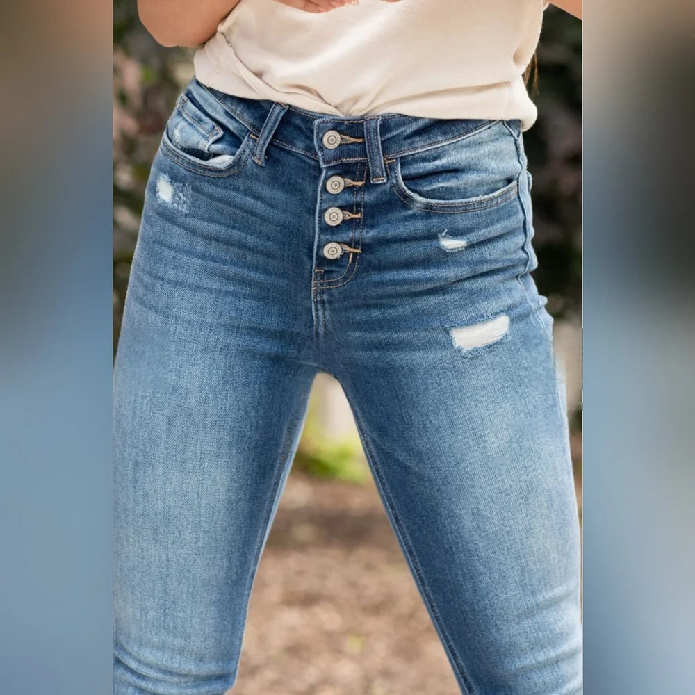 Flying Monkey Disclosure High Rise Light Blue Skinny Jeans Size 32, New W/O Tag! - Picture 4 of 13